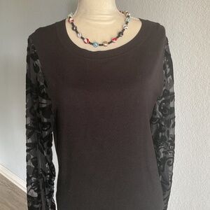 Elegant Burnout Sleeve Sweater